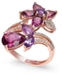 EFFY Collection Bordeaux by EFFY&reg; Multi-Stone (5-1/4 ct. t.w.) and Diamond (1/5 ct. t.w.) Flower Ring  in 14k Rose Gold 